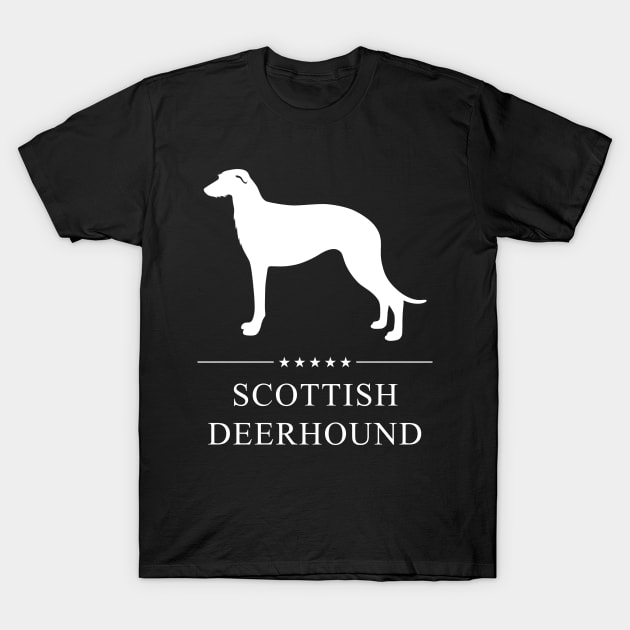 Scottish Deerhound Dog White Silhouette T-Shirt by millersye